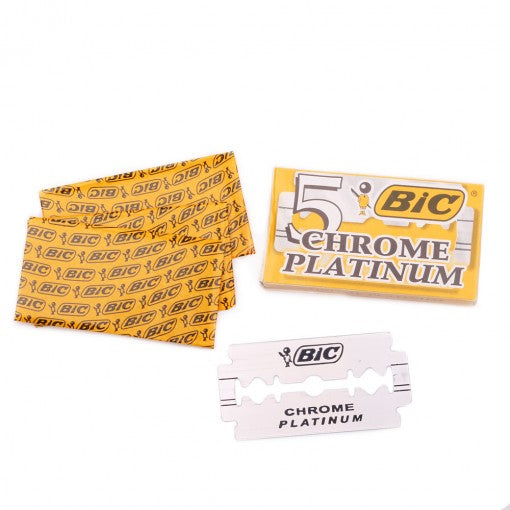 Bic Chrome Platinum Double Edge Razor Blades Pack of 5 Blades The