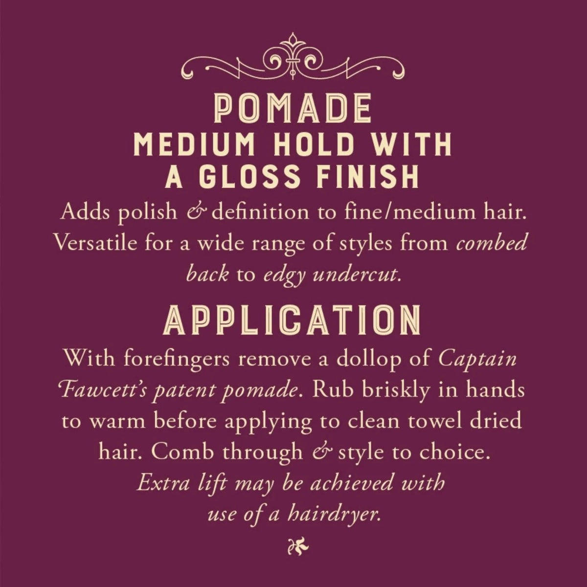 Captain Fawcett Classic Burgundy Pomade 100ml 3.4oz
