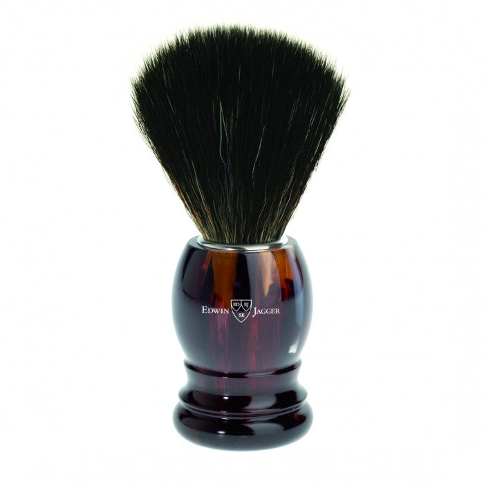 Edwin Jagger Imitation Tortoiseshell Shaving Brush (Black Synthetic) - 21P23