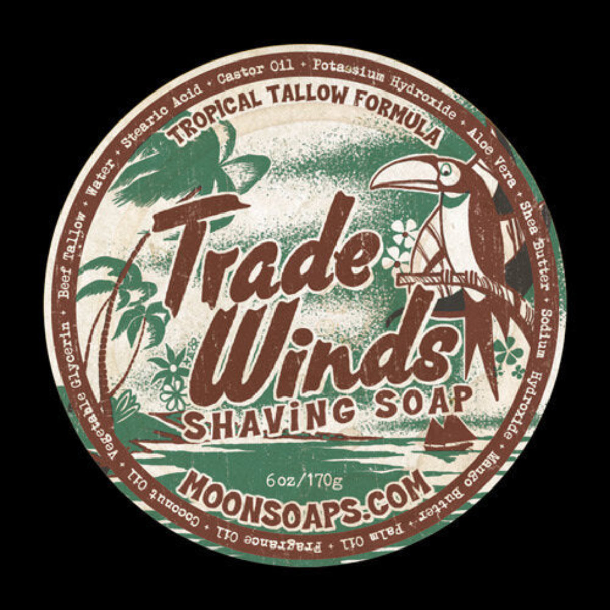 Moon Soaps Trade Winds Shaving Soap 6oz
