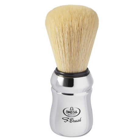 Omega - S-Brush Synthetic Shaving Brush - Chromed Plastic S10083