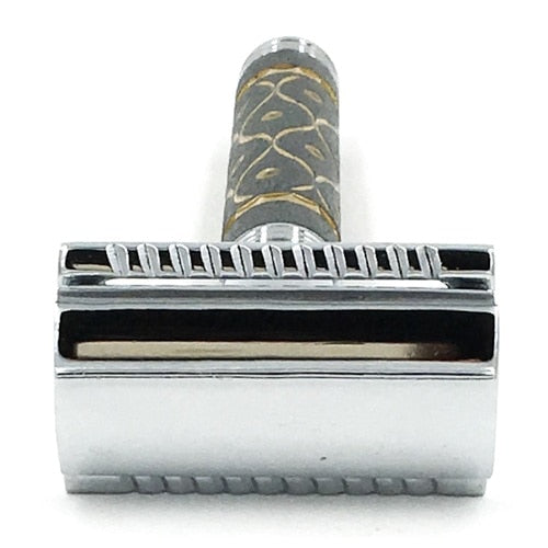 Parker - 65R Gray And Gold Super Heavyweight Safety Razor