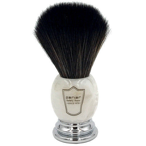 Parker - Marbled Ivory Handle Synthetic Shaving Brush and Stand