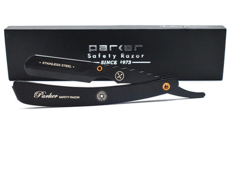 Parker - SRX Stainless Steel Shavette Straight Razor - Black Finish