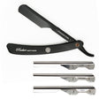 Parker -  Stainless Steel Adjustable Black Handle Shavette Straight Razor