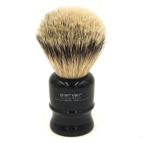 Parker - Travel Silvertip Badger Shaving Brush with Case