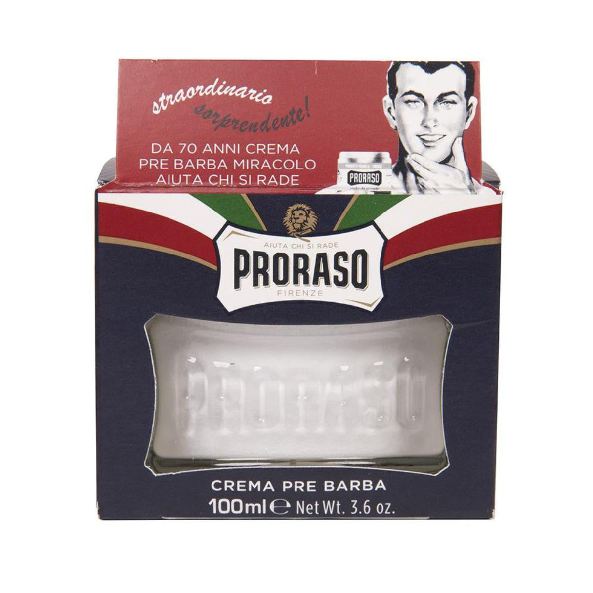 Proraso Blue Aloe Vera & Vitamin E Pre-Shave Cream Glass Jar 100ml