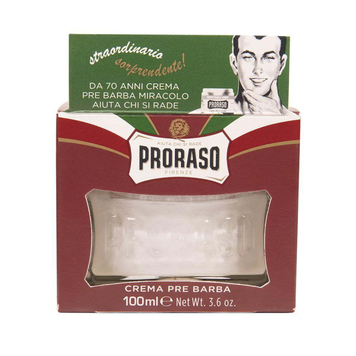 Proraso Red Sandalwood Pre-Shave Cream Glass Jar 100ml