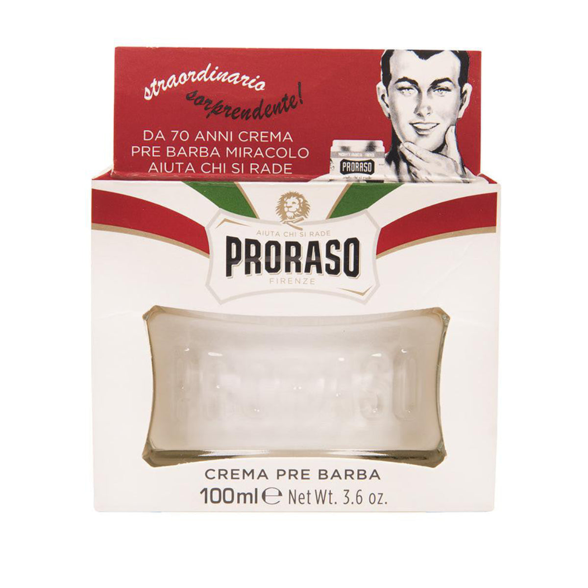 Proraso Pre-Shave Cream Sensitive Skin Formula 100ml Glass Jar