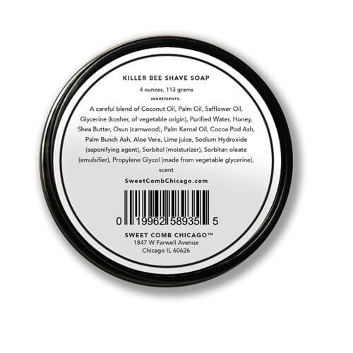 Sweet Comb Chicago - All Natural Shave Soap - Killer Bee
