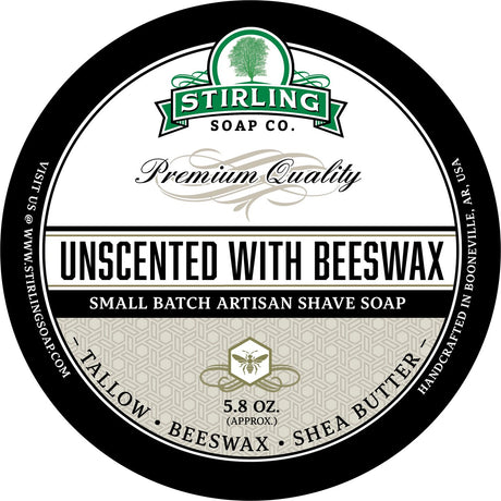 Stirling Soap Company - Shave Soap - Unscented with Beeswax