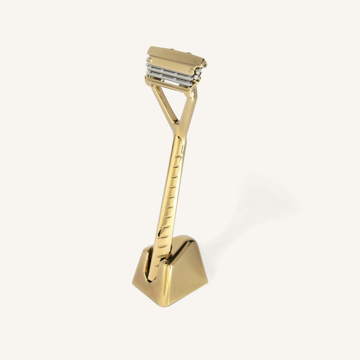The Leaf Pivoting Head Razor - Gold - Leaf Razor Stand