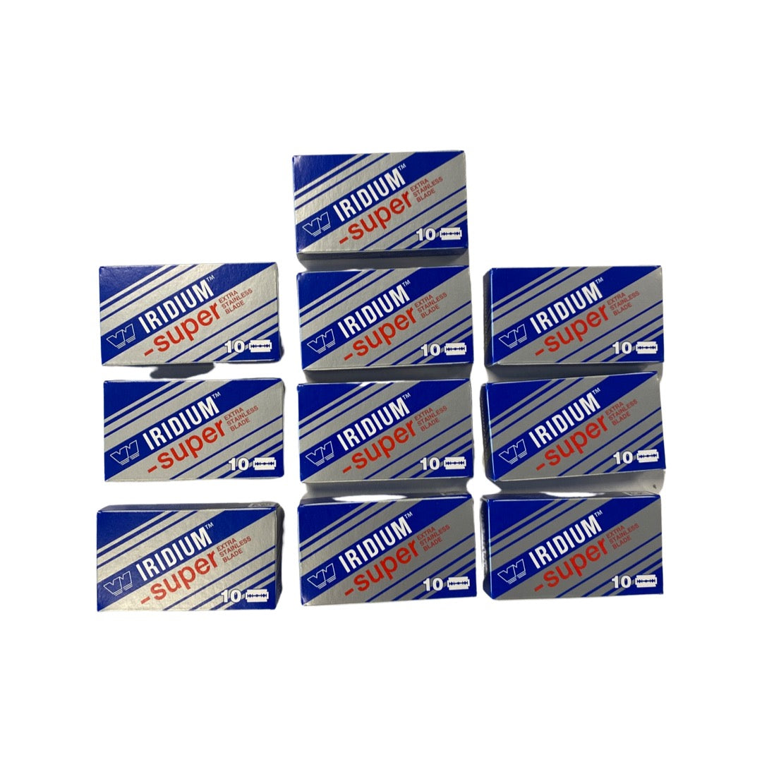 Wizamet - Super Iridium Stainless Double Edge Razor Blades - 100 Blade –  The Razor Company