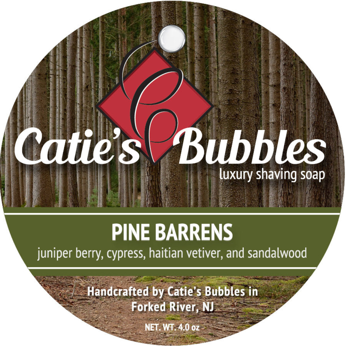 Catie's Bubbles Pine Barrens Luxury Shaving Soap 4oz