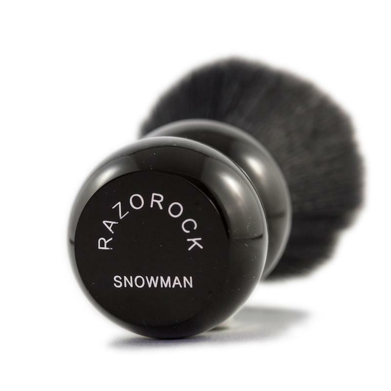 (Tuxedo) RazoRock Snowman Shaving Brush - With Tuxedo Plissoft Synthetic Knot