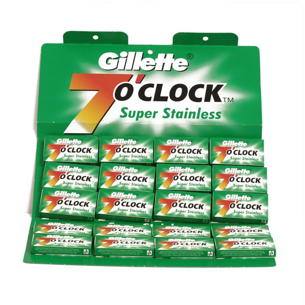 Gillette 7 O'Clock Super Stainless Double Edge Blades - 100 Blades
