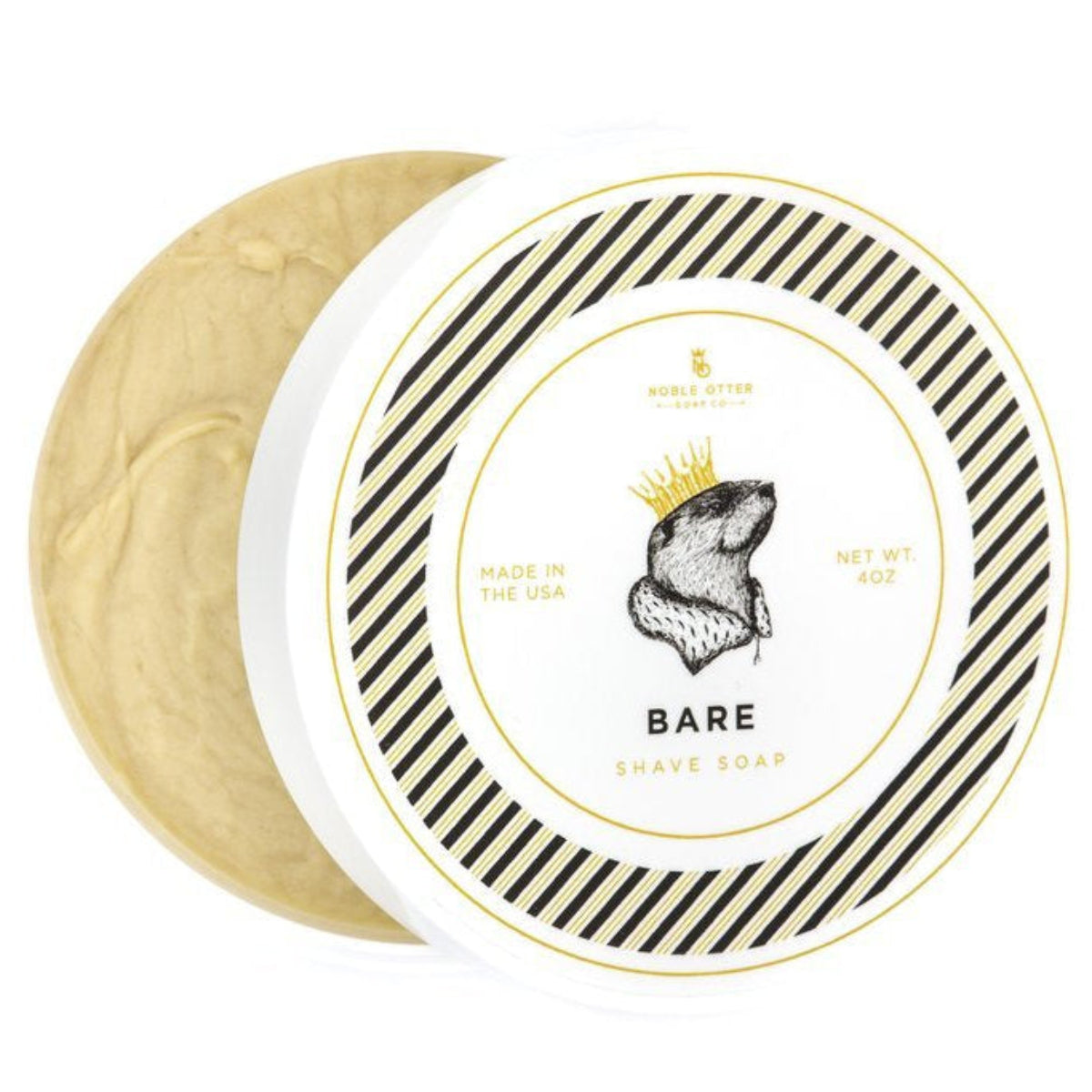 Noble Otter Bare (Unscented) Shave Soap 4oz