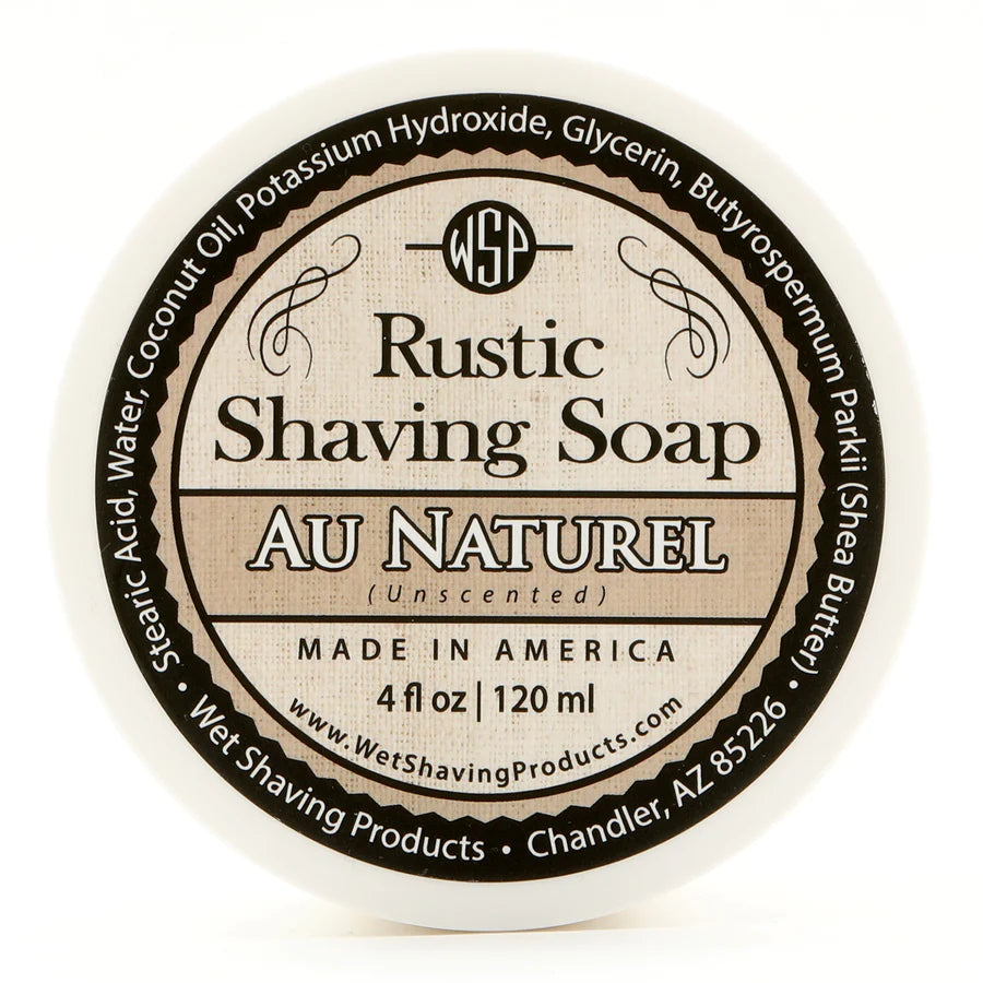Wet Shaving Products Rustic Shaving Soap 4 oz Au Natural Unscented
