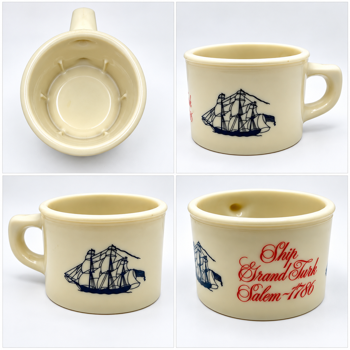 Vintage Shulton Milk Glass Old Spice Shaving Mug