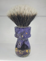 Maritime Brush Co. - Purple Haze 24mm Spalted Maple Burl and Resin - Premium M5C Fan Synthetic (SHD) Knot