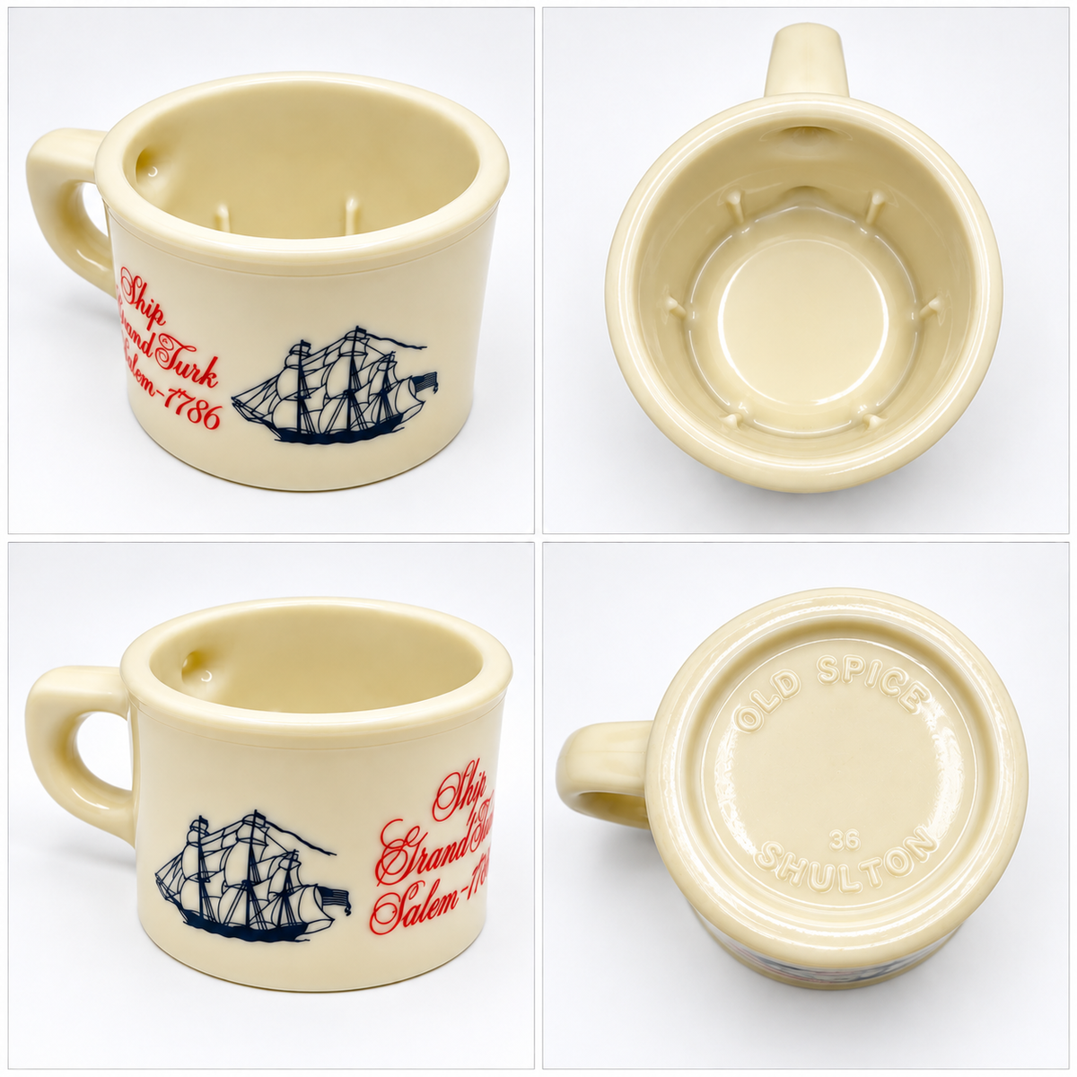 Vintage Shulton Milk Glass Old Spice Shaving Mug