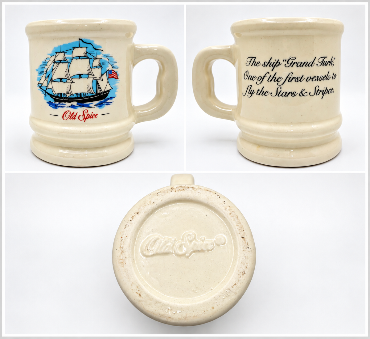 Vintage Old Spice Stoneware "Grand Turk" Shaving Mug