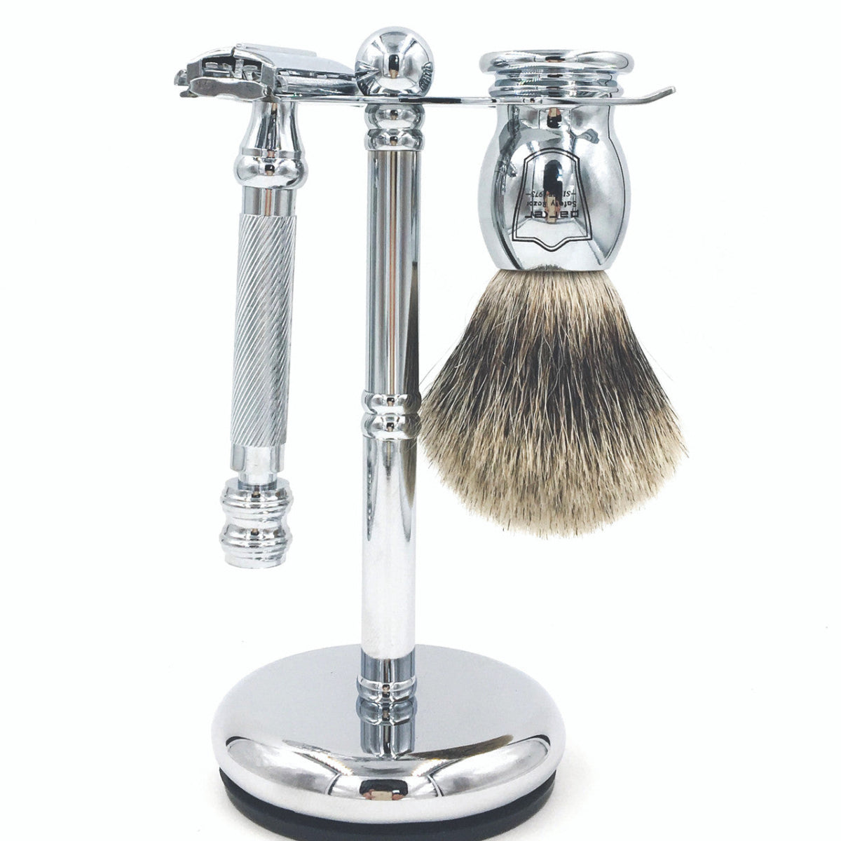 Parker 99R Heavyweight Butterfly Razor & Pure Badger Brush 3-Piece Shave Set