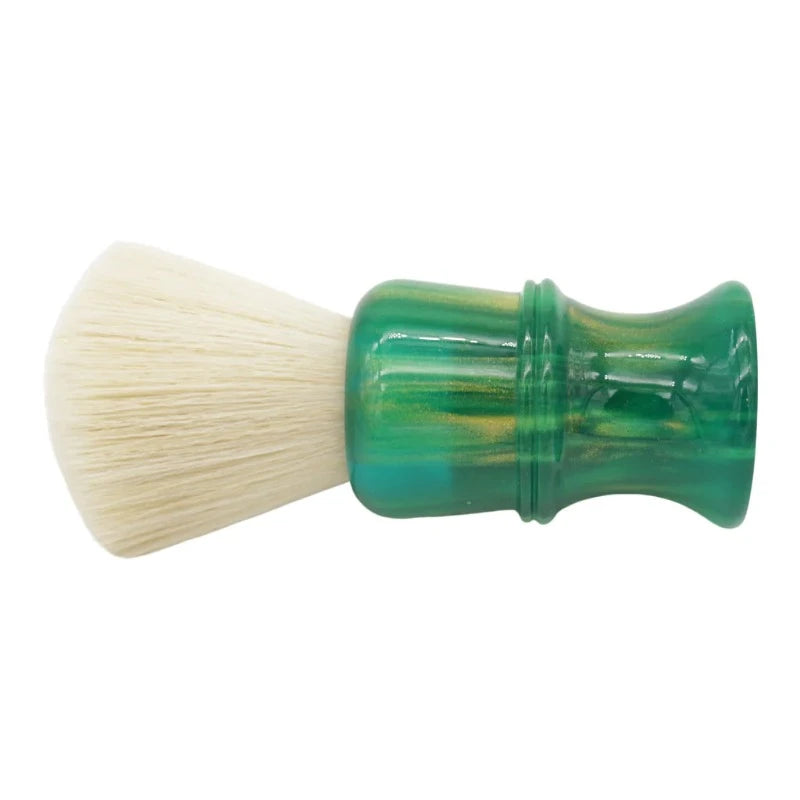 AP Shave Co. - 24mm Cashmere Fan - Synthetic Shaving Brush - Golden Emerald Green Handle