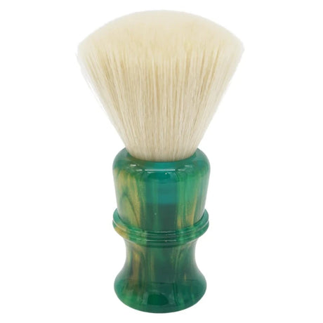 AP Shave Co. - 24mm Cashmere Fan - Synthetic Shaving Brush - Golden Emerald Green Handle