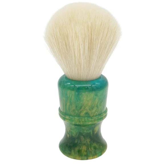 AP Shave Co. - 26mm Cashmere Bulb - Synthetic Shaving Brush - Golden Emerald Green Handle