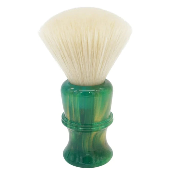 AP Shave Co. - 26mm Cashmere Fan - Synthetic Shaving Brush - Golden Emerald Green Handle