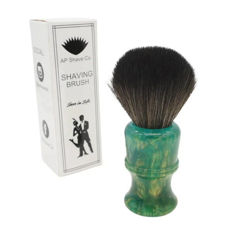 AP Shave Co. - 26mm G5B - Synthetic Shaving Brush - Golden Emerald Green Handle
