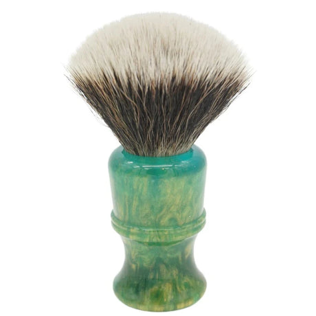 AP Shave Co. - 26mm G5C - Synthetic Shaving Brush - Golden Emerald Green Handle