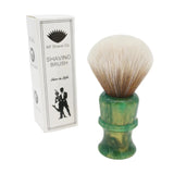 AP Shave Co. - 26mm Synbad Bulb - Synthetic Shaving Brush - Golden Emerald Green Handle