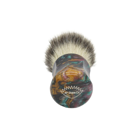 AP Shave Co. x Shavemac - 25mm Mühle STF - Synthetic Shaving Brush - Dark Abalone Resin Handle #173