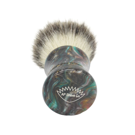 AP Shave Co. x Shavemac - 25mm Mühle STF - Synthetic Shaving Brush - Dark Abalone Resin Handle #386
