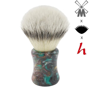 AP Shave Co. x Shavemac - 25mm Mühle STF - Synthetic Shaving Brush - Dark Abalone Resin Handle #386