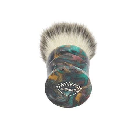 AP Shave Co. x Shavemac - 25mm Mühle STF - Synthetic Shaving Brush - Dark Abalone Resin Handle #86