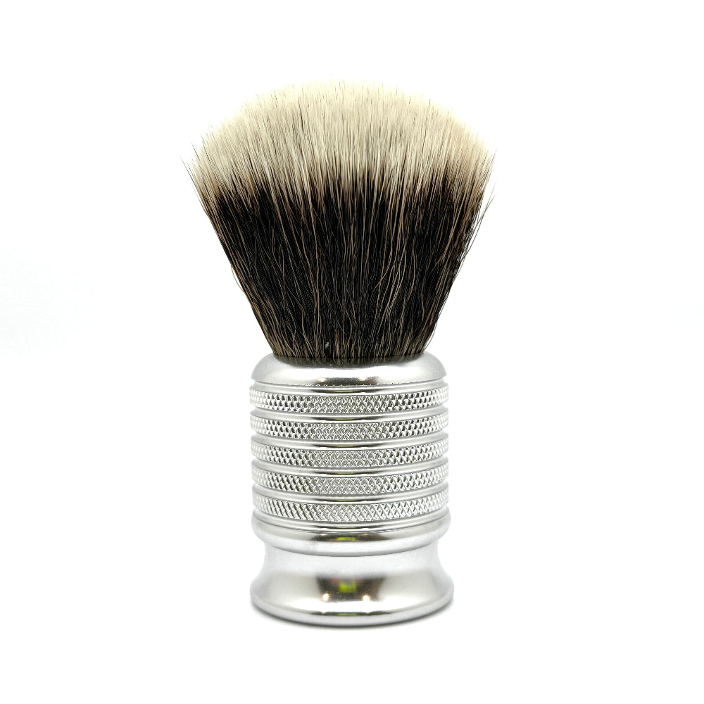 Alpha Shaving Works - El Gordo 28mm Alpha G5 Synthetic Knot Shaving Brush - Silver