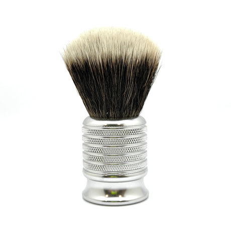 Alpha Shaving Works - El Gordo 28mm Alpha G5 Synthetic Knot Shaving Brush - Silver