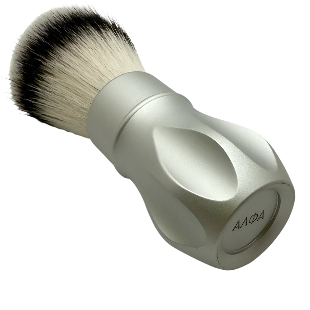 Alpha Shaving Works - Outlaw 26mm Synthetic Knot Shaving Brush - Matte Silver