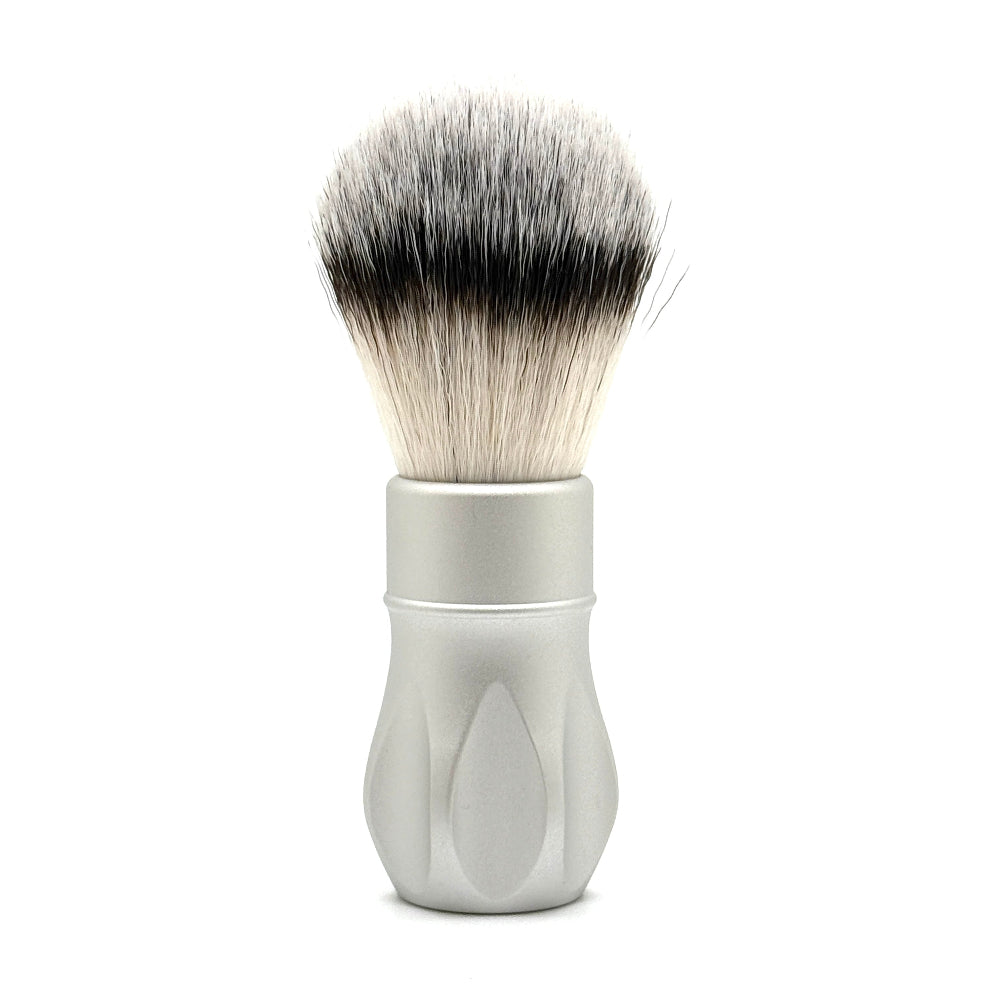 Alpha Shaving Works - Outlaw 26mm Synthetic Knot Shaving Brush - Matte Silver