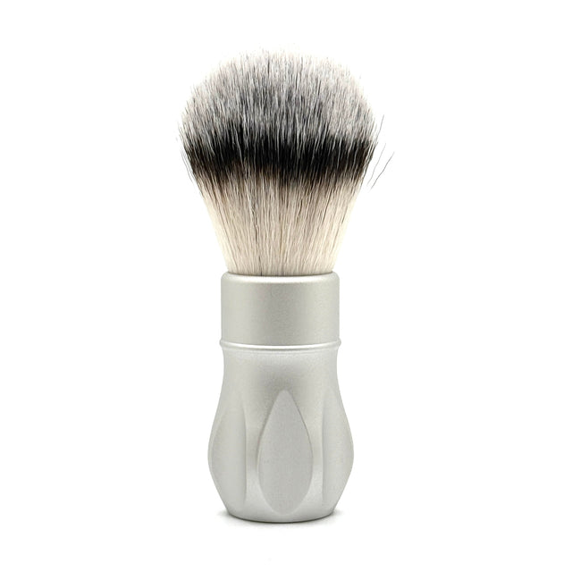 Alpha Shaving Works - Outlaw 26mm Synthetic Knot Shaving Brush - Matte Silver