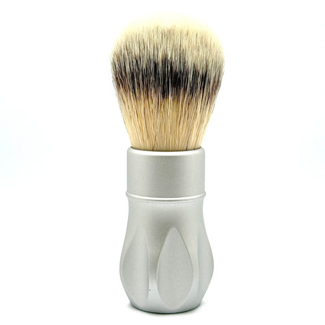 Alpha Shaving Works - Outlaw 26mm Synthetic Knot Shaving Brush - Matte Silver
