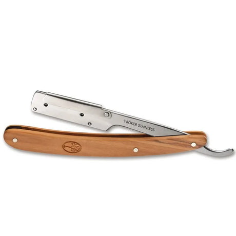 Boker - Barberette Changeable Blade Straight Razor - Olive Wood Handle - 140906