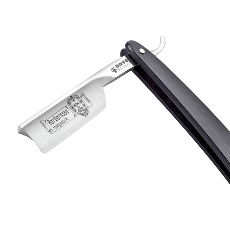 Dovo - Barbarossa Carbon Steel 5/8 Straight Razor - Black Ebony Wood Handle - Spanish Point