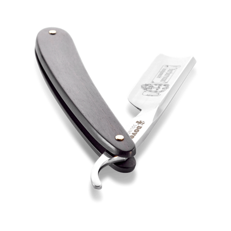 Dovo - Barbarossa Carbon Steel 5/8 Straight Razor - Black Ebony Wood Handle - Spanish Point