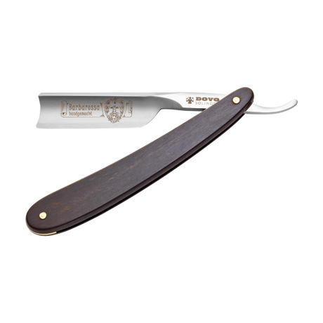 Dovo - Barbarossa Carbon Steel 5/8 Straight Razor - Black Ebony Wood Handle - Spanish Point