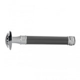 Edwin Jagger - Grey Long Handle Double Edge Safety Razor - DEL85BL