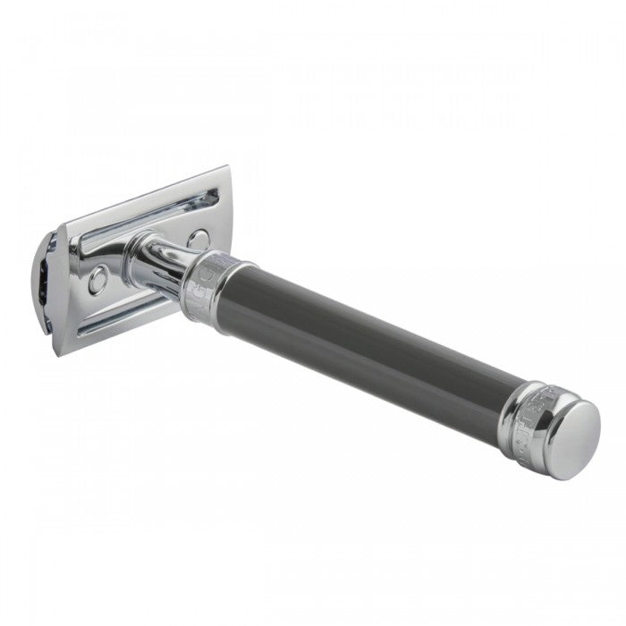 Edwin Jagger - Grey Long Handle Double Edge Safety Razor - DEL85BL